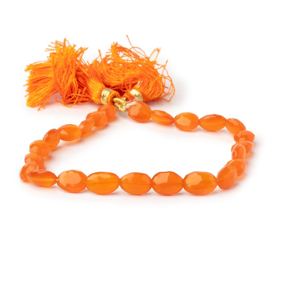 8-10mm Carnelian Faceted Oval Beads 8 inch 24 pieces (ONLINE ORDER ONLY)