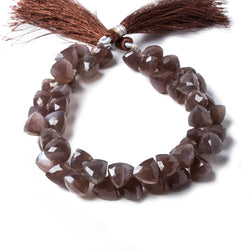 7-9mm Chocolate Moonstone top drilled faceted trillion beads 8 inch 45 pcs (ONLINE ORDER ONLY)