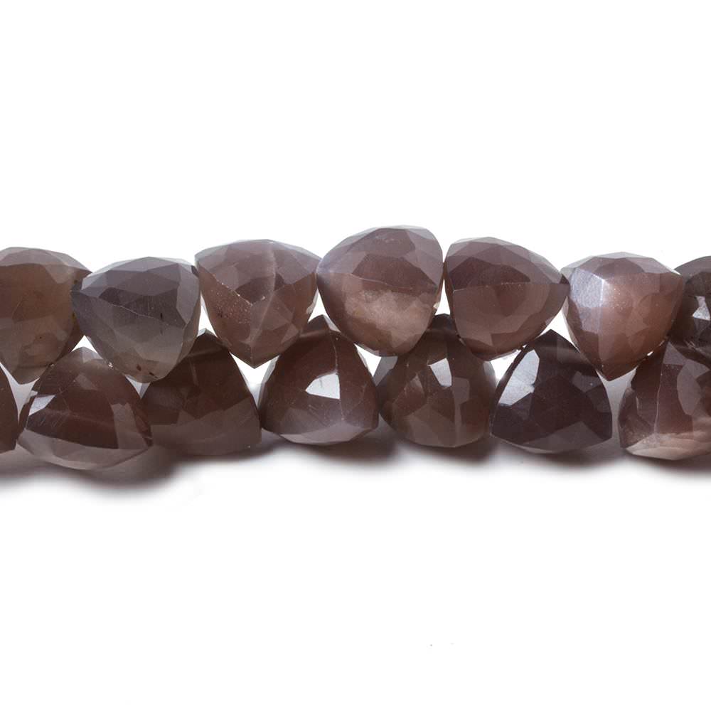 7-9mm Chocolate Moonstone top drilled faceted trillion beads 8 inch 45 pcs (ONLINE ORDER ONLY)