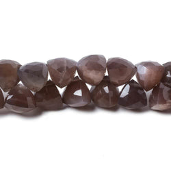 7-9mm Chocolate Moonstone top drilled faceted trillion beads 8 inch 45 pcs (ONLINE ORDER ONLY)