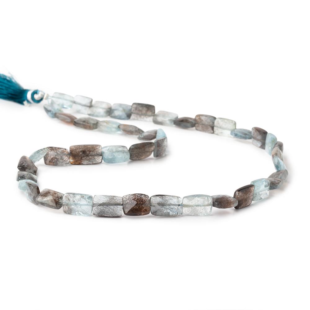 8-10mm Copper Moss Aquamarine Faceted Rectangle 16 inch 40 Beads AAA (ONLINE ORDER ONLY)
