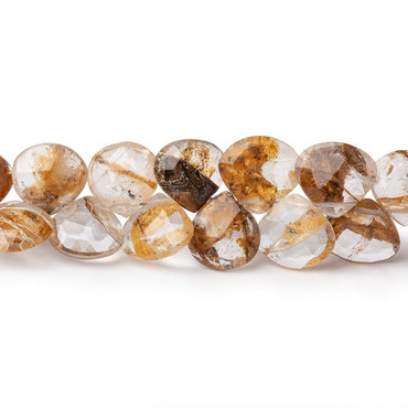 8-10mm Golden Hematoid Quartz Faceted Heart Beads 8 inch 50 pieces (ONLINE ORDER ONLY)