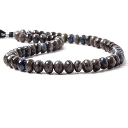 8-10mm Greyish Blue Sapphire faceted rondelle Beads 14 inch 60 pieces (ONLINE ORDER ONLY)