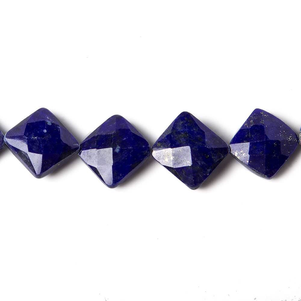 8-10mm Lapis Lazuli Corner Drilled Faceted Square Beads 8 inch 19 pieces (ONLINE ORDER ONLY)