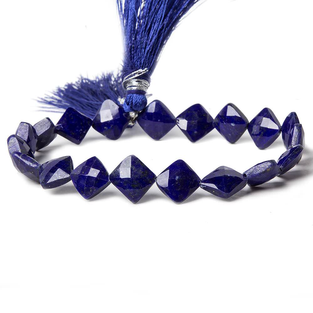 8-10mm Lapis Lazuli Corner Drilled Faceted Square Beads 8 inch 19 pieces (ONLINE ORDER ONLY)