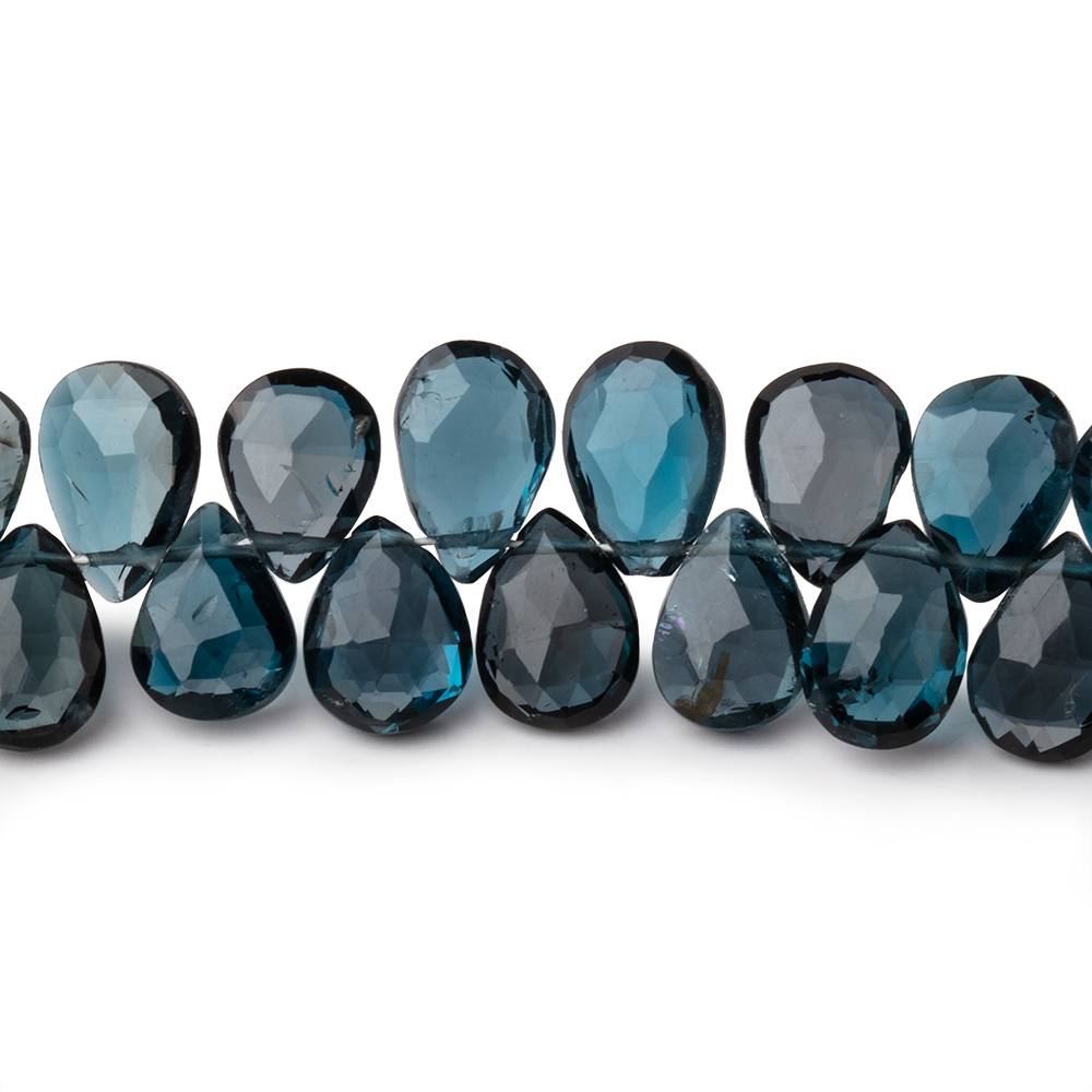 8-10mm London Blue Topaz Faceted Pear Beads 7.5 inch 56 pieces AA (ONLINE ORDER ONLY)