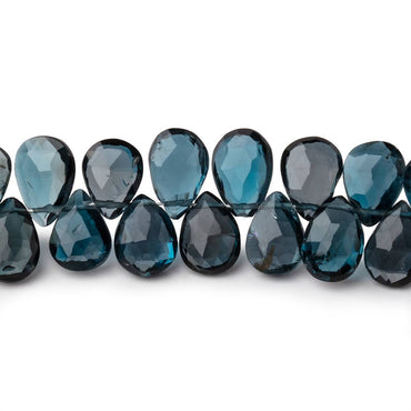 8-10mm London Blue Topaz Faceted Pear Beads 7.5 inch 56 pieces AA (ONLINE ORDER ONLY)