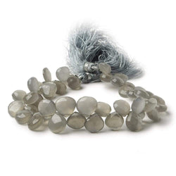 8-10mm Mink Grey Moonstone Faceted Heart Beads 8 inch 49 pieces (ONLINE ORDER ONLY)