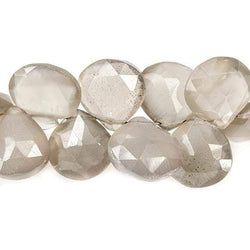 8-10mm Mink Grey Moonstone Faceted Heart Beads 8 inch 49 pieces (ONLINE ORDER ONLY)
