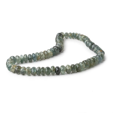8-10mm Moss Aquamarine Faceted Rondelle Beads 14 inch 66 pieces (ONLINE ORDER ONLY)