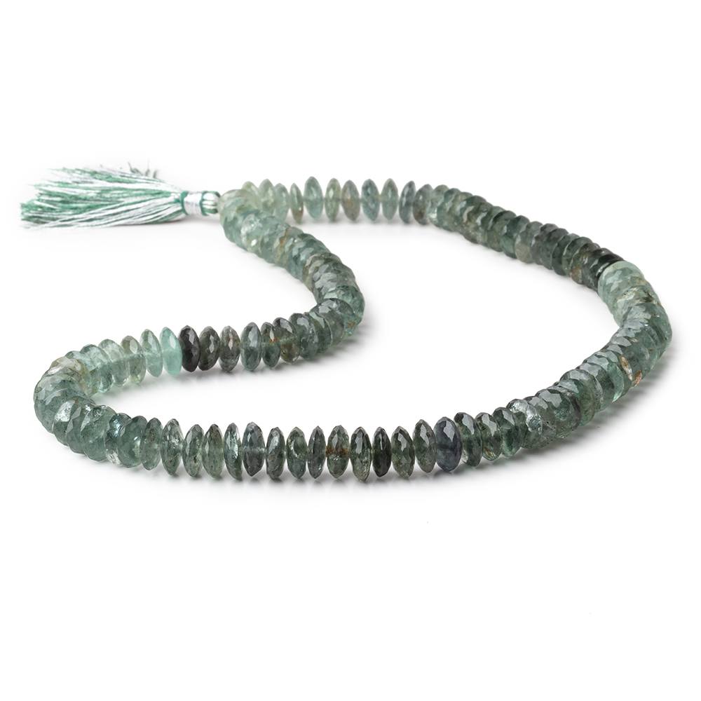 8-10mm Moss Aquamarine German Faceted Rondelle Beads 16 inch 112 pieces (ONLINE ORDER ONLY)