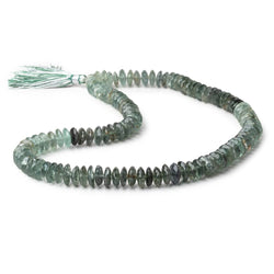 8-10mm Moss Aquamarine German Faceted Rondelle Beads 16 inch 112 pieces (ONLINE ORDER ONLY)
