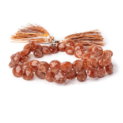 8-10mm Mossy Rutilated Quartz Faceted Heart Beads 8 inch 48 pieces (ONLINE ORDER ONLY)