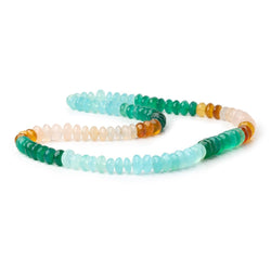 8-10mm Multi Color Chalcedony Faceted Rondelle 20 inch 100 Beads (ONLINE ORDER ONLY)