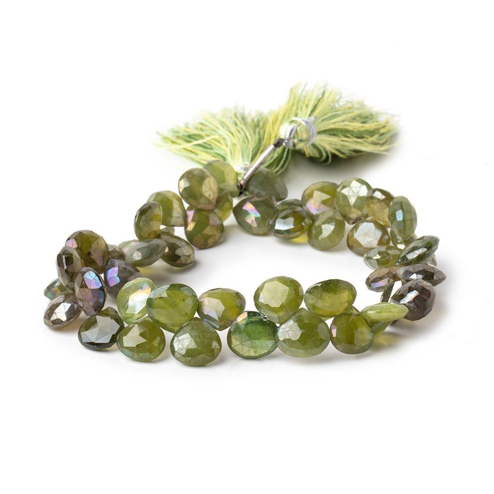 8-10mm Mystic Idocrase Faceted Heart Beads 8 inch 48 pieces (ONLINE ORDER ONLY)