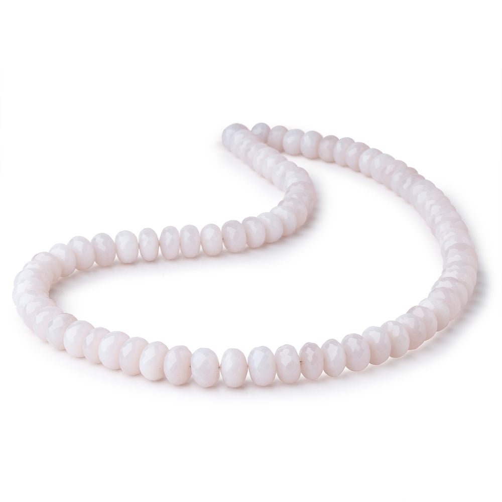 8-10mm Natural Lavender Chalcedony Faceted Rondelles 18 inch 75 Beads AAA (ONLINE ORDER ONLY)