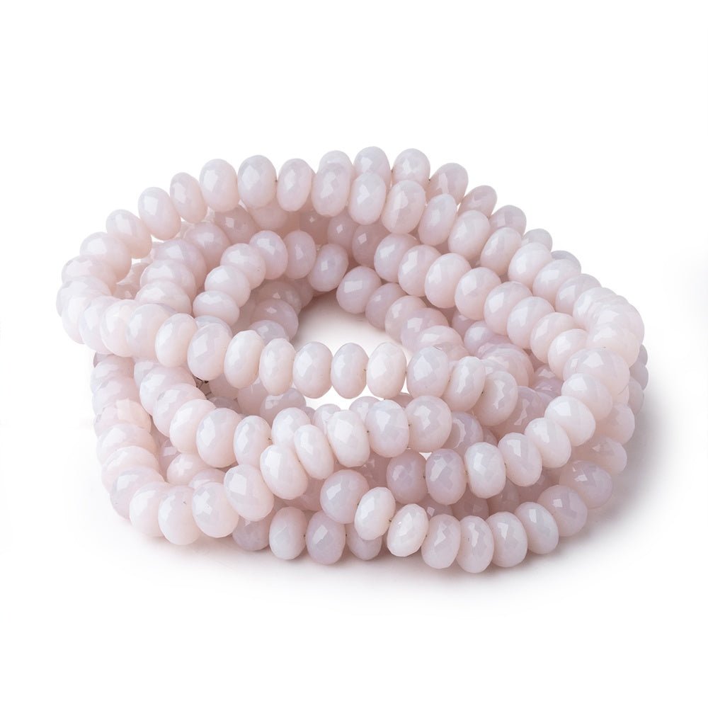 8-10mm Natural Lavender Chalcedony Faceted Rondelles 18 inch 75 Beads AAA (ONLINE ORDER ONLY)