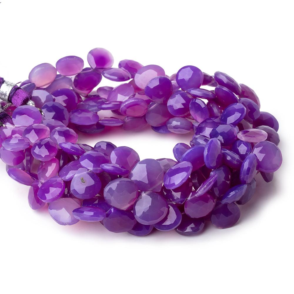 8-10mm Orchid Purple Chalcedony Faceted Heart Beads 7.5 inch 44 pieces (ONLINE ORDER ONLY)