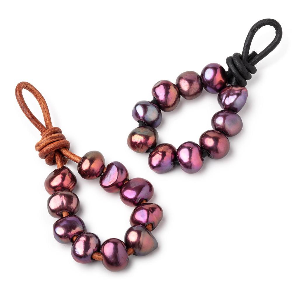 8-10mm Purple Rose Large Hole Baroque Pearls Set of 10 (ONLINE ORDER ONLY)