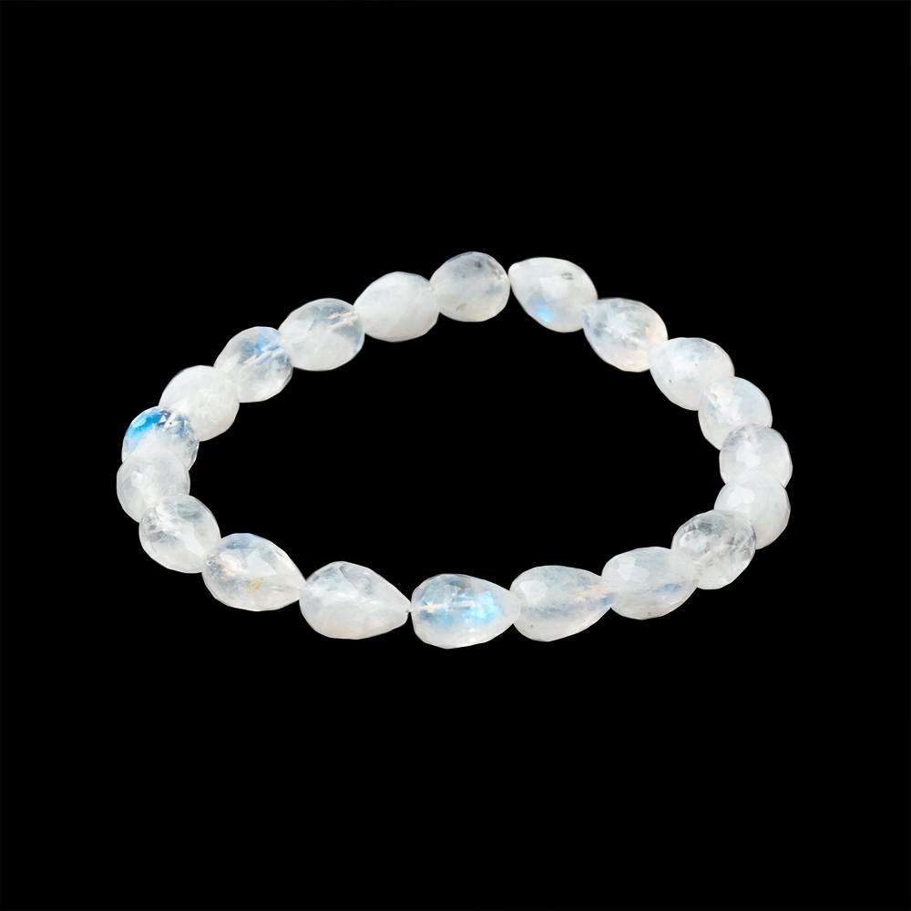 8-10mm Rainbow Moonstone Straight Drill Tear Drop 7.25 inch 19 Beads (ONLINE ORDER ONLY)