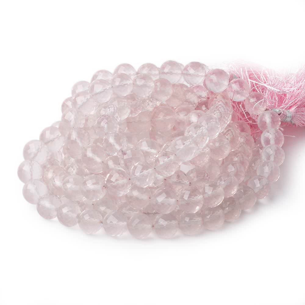 8-10mm Rose Quartz Faceted Round beads 15 inch 43 pieces AA (ONLINE ORDER ONLY)