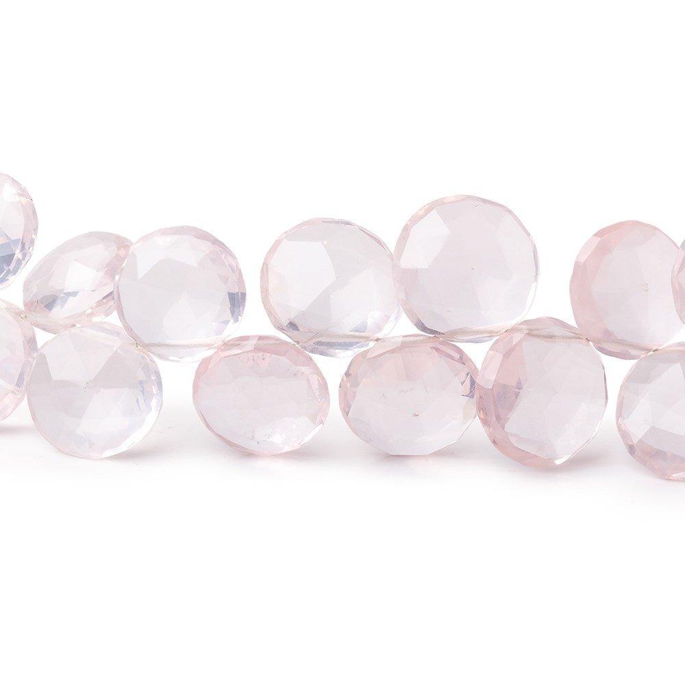 8-10mm Rose Quartz Top Drilled Faceted Coins 8 inch 47 Beads (ONLINE ORDER ONLY)