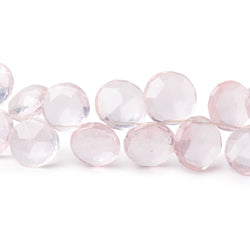 8-10mm Rose Quartz Top Drilled Faceted Coins 8 inch 47 Beads (ONLINE ORDER ONLY)