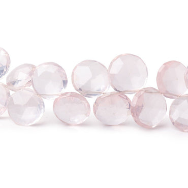 8-10mm Rose Quartz Top Drilled Faceted Coins 8 inch 47 Beads (ONLINE ORDER ONLY)