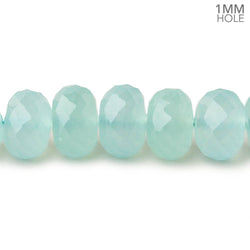 8-10mm Seafoam Blue Chalcedony faceted rondelles 16 inch 60 large hole beads (ONLINE ORDER ONLY)