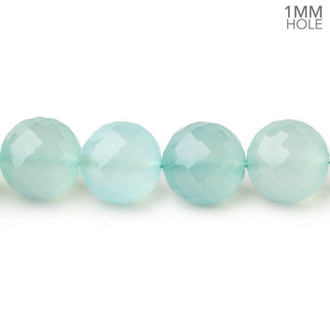 8-10mm Seafoam Blue Chalcedony faceted rounds 16 inch 44 large hole beads (ONLINE ORDER ONLY)