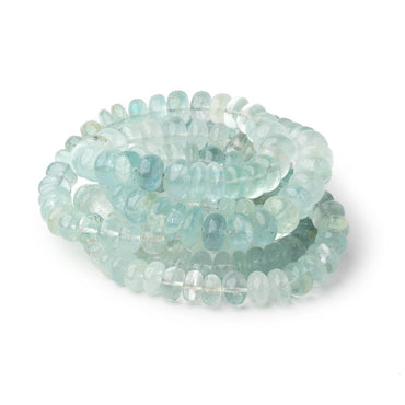 8-10mm Shaded Aquamarine Plain Rondelle Beads 18 inch 87 pieces (ONLINE ORDER ONLY)