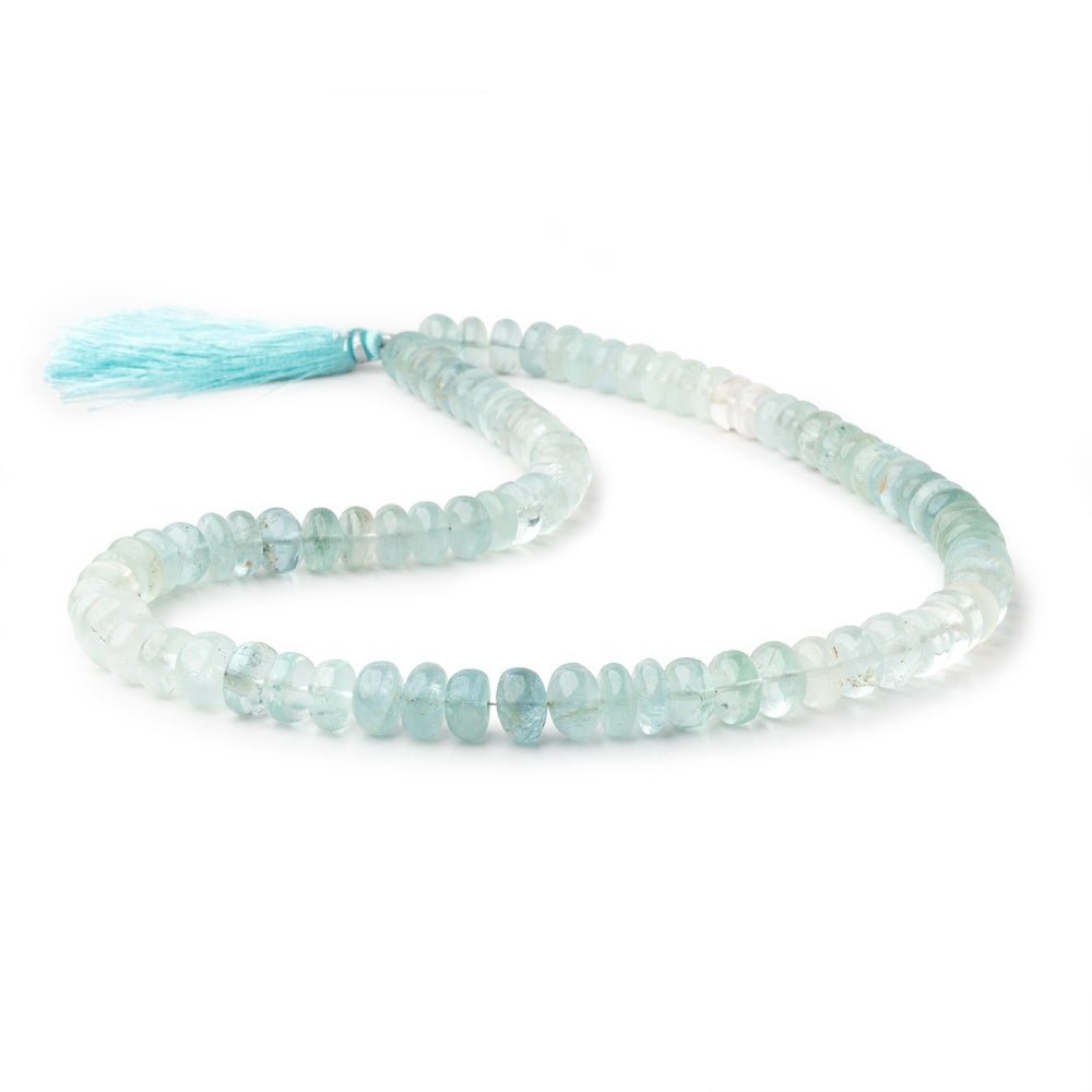 8-10mm Shaded Aquamarine Plain Rondelle Beads 18 inch 87 pieces (ONLINE ORDER ONLY)