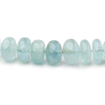 8-10mm Shaded Aquamarine Plain Rondelle Beads 18 inch 87 pieces (ONLINE ORDER ONLY)