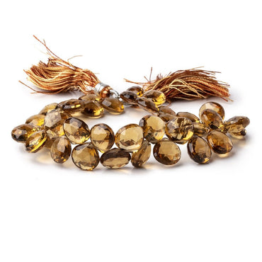 11-14mm Whiskey Quartz Faceted Heart Beads 7.5 inch 35 pieces (ONLINE ORDER ONLY)