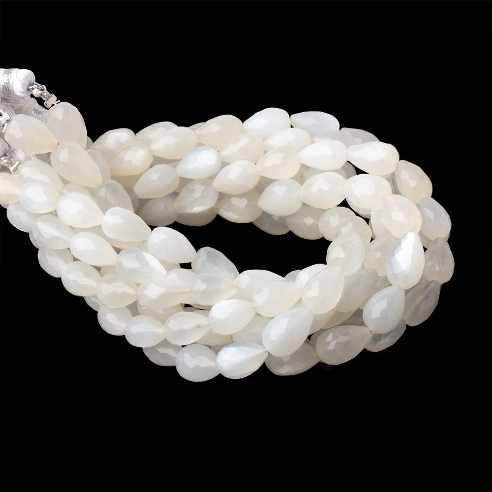 8-10mm White Moonstone Straight Drill Tear Drop 7.25 in 19 Beads (ONLINE ORDER ONLY)