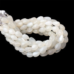 8-10mm White Moonstone Straight Drill Tear Drop 7.25 in 19 Beads (ONLINE ORDER ONLY)