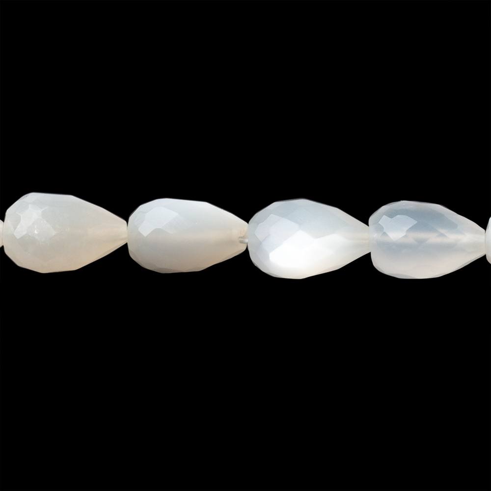 8-10mm White Moonstone Straight Drill Tear Drop 7.25 in 19 Beads (ONLINE ORDER ONLY)