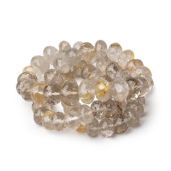 8-11.5mm Rutilated Quartz Faceted Rondelle Beads 16 inch 65 pieces AA (ONLINE ORDER ONLY)