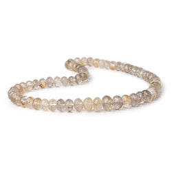 8-11.5mm Rutilated Quartz Faceted Rondelle Beads 16 inch 65 pieces AA (ONLINE ORDER ONLY)