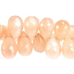 8 - 11mm Angel Skin Moonstone Faceted Tear Drop Beads 8 inch 65 pieces (ONLINE ORDER ONLY)