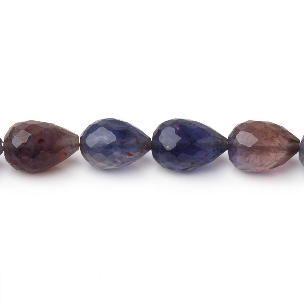 8-11mm Bloodshot Iolite-Sunstone Straight Drill Tear Drop 7.25 inch 19 Beads (ONLINE ORDER ONLY)