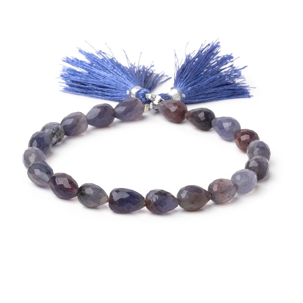 8-11mm Bloodshot Iolite-Sunstone Straight Drill Tear Drop 7.25 inch 19 Beads (ONLINE ORDER ONLY)