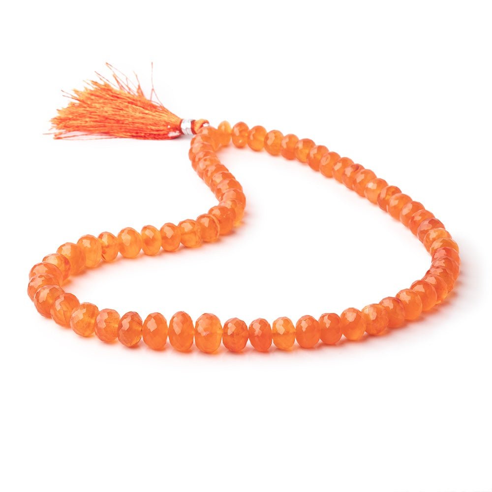 8-11mm Carnelian Faceted Rondelle Beads 16 inch 57 pieces (ONLINE ORDER ONLY)