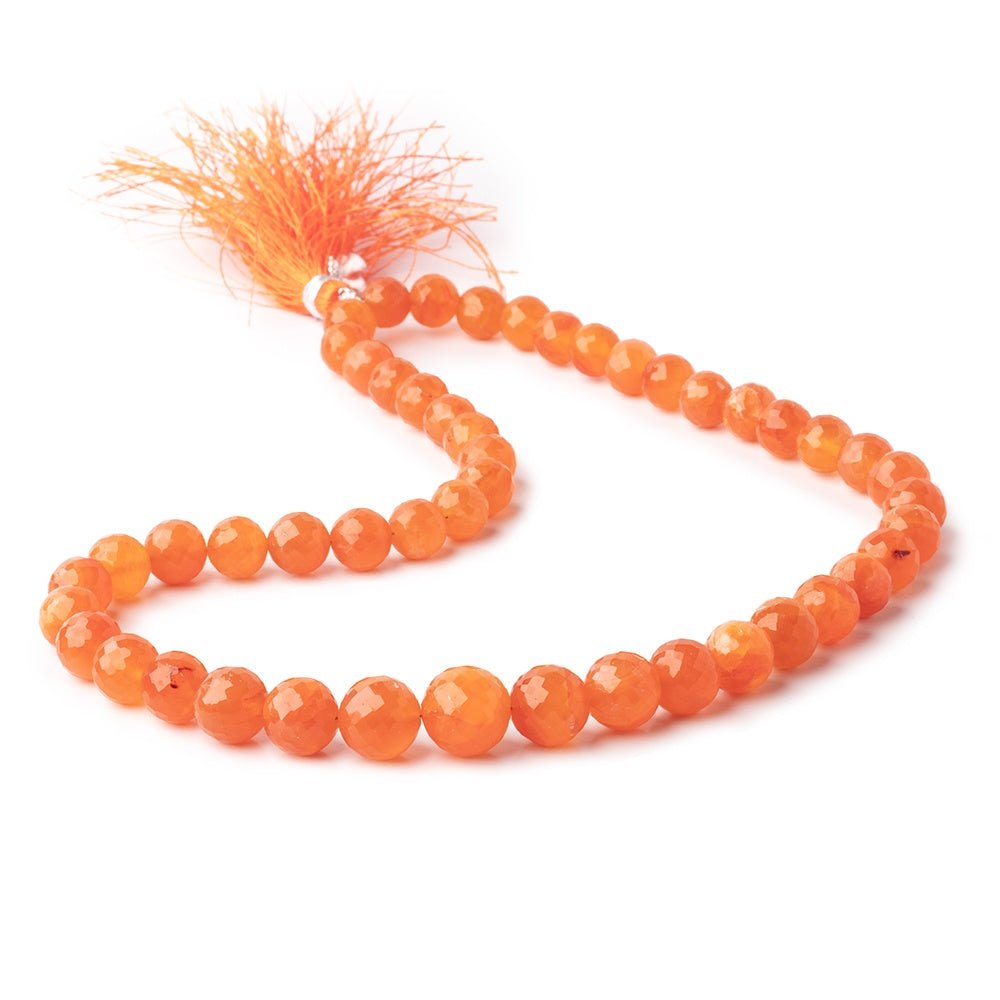 8-11mm Carnelian Faceted Round Beads 16 inch 48 pieces (ONLINE ORDER ONLY)
