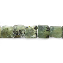 8-11mm Frosted Prehnite Hammer Faceted Cube Beads 8 in 19 pcs (ONLINE ORDER ONLY)