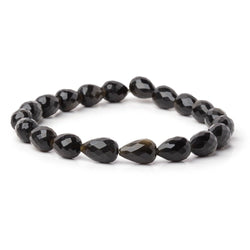 8-11mm Golden Sheen Obsidian Straight Drill Tear Drop 7.25 in 19 Beads (ONLINE ORDER ONLY)
