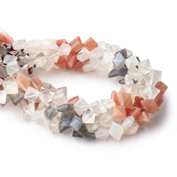 8-11mm  Moonstone Side Drilled Faceted Kite Beads 8 inch 26 pcs (ONLINE ORDER ONLY)