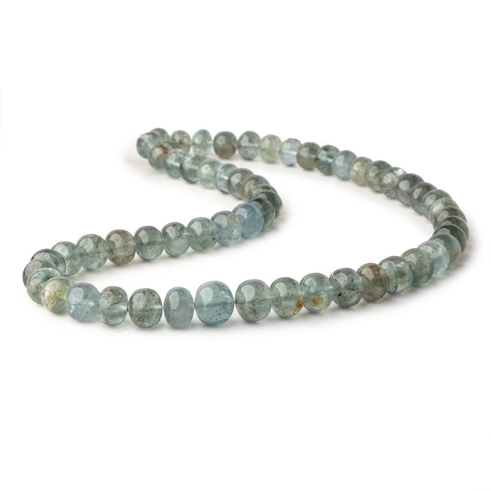 8-11mm Moss Aquamarine Plain Rondelle Beads 16 inch 56 pieces (ONLINE ORDER ONLY)