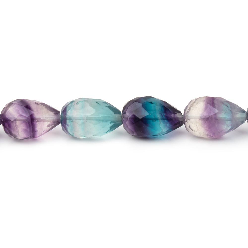 8-11mm Multi Color Fluorite Straight Drill Tear Drop 7.25 inch 19 Beads (ONLINE ORDER ONLY)