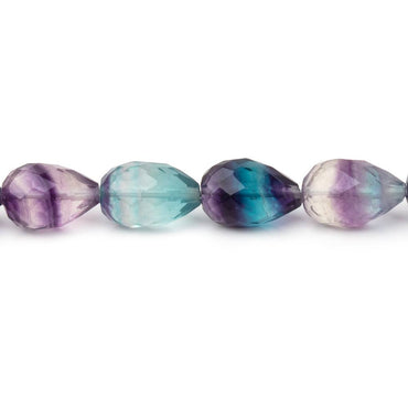 8-11mm Multi Color Fluorite Straight Drill Tear Drop 7.25 inch 19 Beads (ONLINE ORDER ONLY)